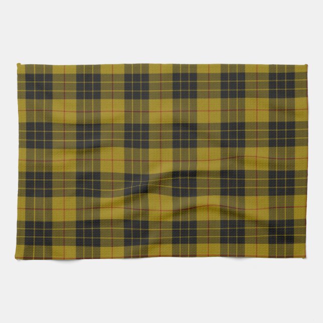 MacLeod tartan yellow black plaid Kitchen Towel (Horizontal)