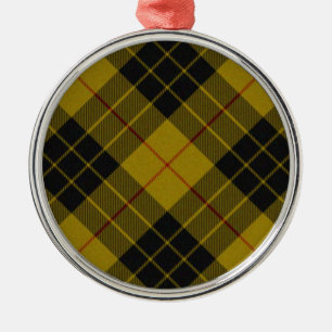MacLeod tartan yellow black plaid Metal Ornament