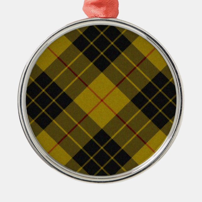 MacLeod tartan yellow black plaid Metal Ornament (Front)