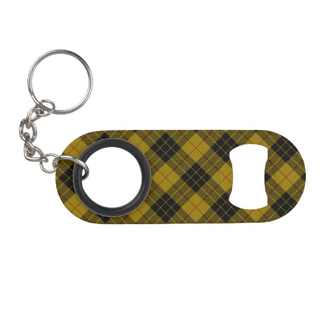 MacLeod tartan yellow black plaid Mini Bottle Opener (Front (Horizontal))