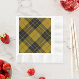 MacLeod tartan yellow black plaid Napkin