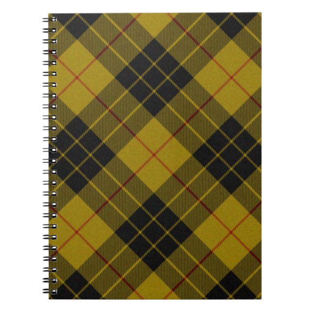MacLeod tartan yellow black plaid Notebook (Front)