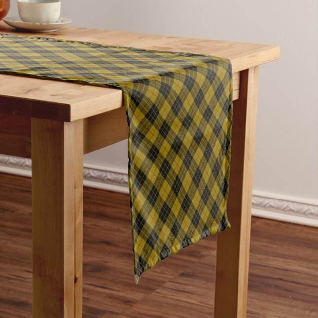 MacLeod tartan yellow black plaid Short Table Runner (In Situ)
