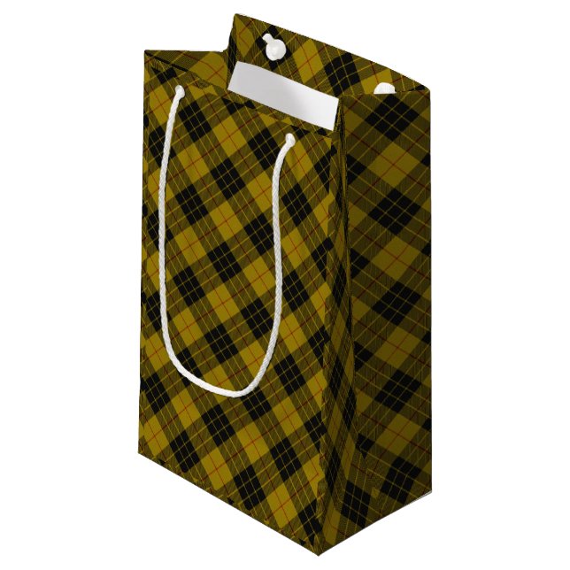 MacLeod tartan yellow black plaid Small Gift Bag (Front Angled)