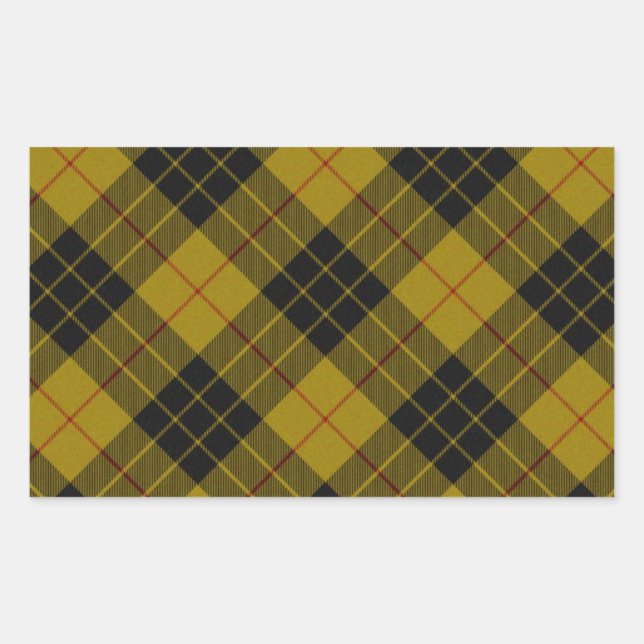 MacLeod tartan yellow black plaid Sticker (Front)