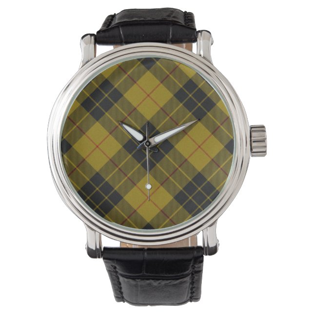 MacLeod tartan yellow black plaid Watch (Front)