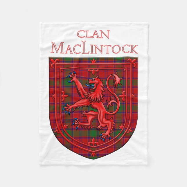 MacLintock Tartan Scottish Plaid Lion Rampant Fleece Blanket (Front)