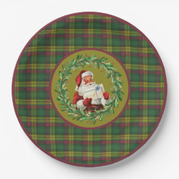 MacMillan Scottish Clan Tartan Christmas Paper Plate