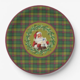 MacMillan Scottish Clan Tartan Christmas  Paper Plate