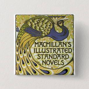 MacMillan's Peacock Edition 2 Inch Square Button