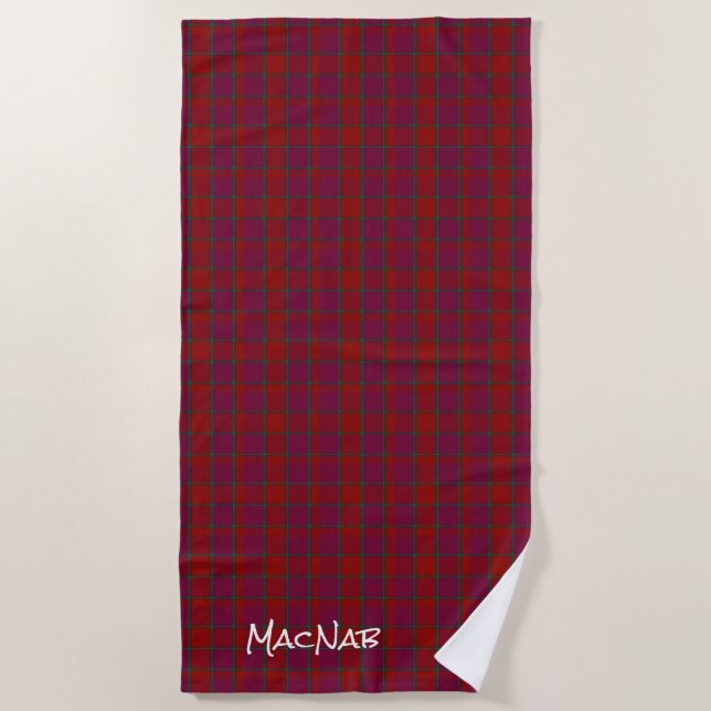 MacNab Clan Tartan Plaid Beach Towel (Front)