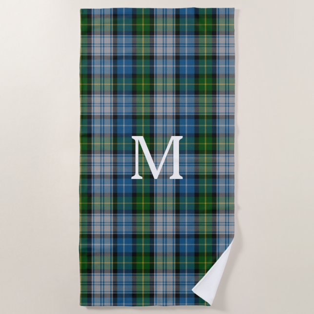MacNeil Clan Tartan Plaid Monogram Beach Towel (Front)