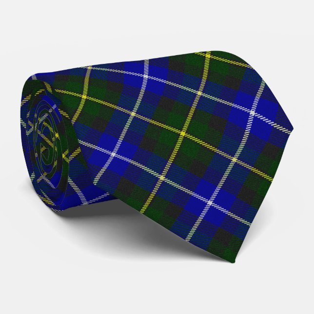 Macneil of Barra tartan blue green plaid Tie (Rolled)
