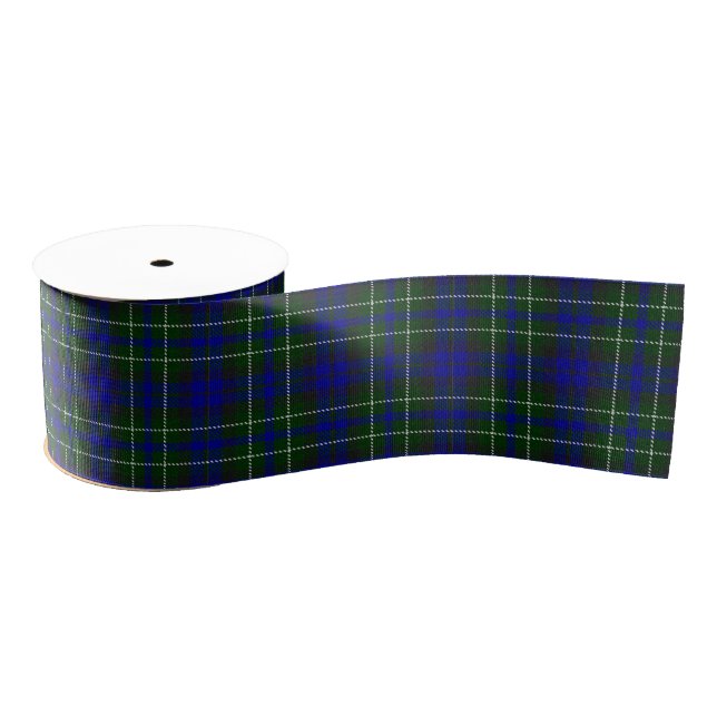 Macneil of Colonsay tartan blue green plaid Grosgrain Ribbon (Spool)