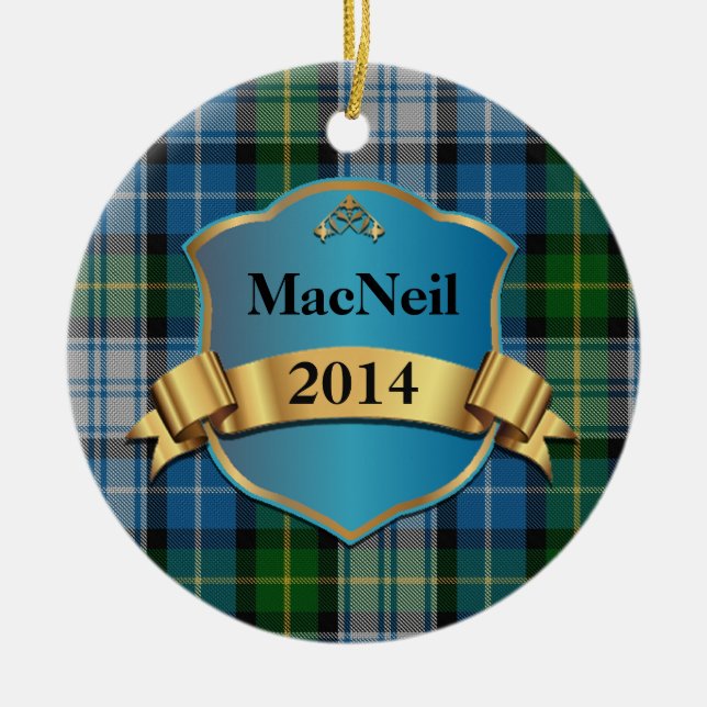 MacNeil Tartan Plaid Custom ornament (Front)