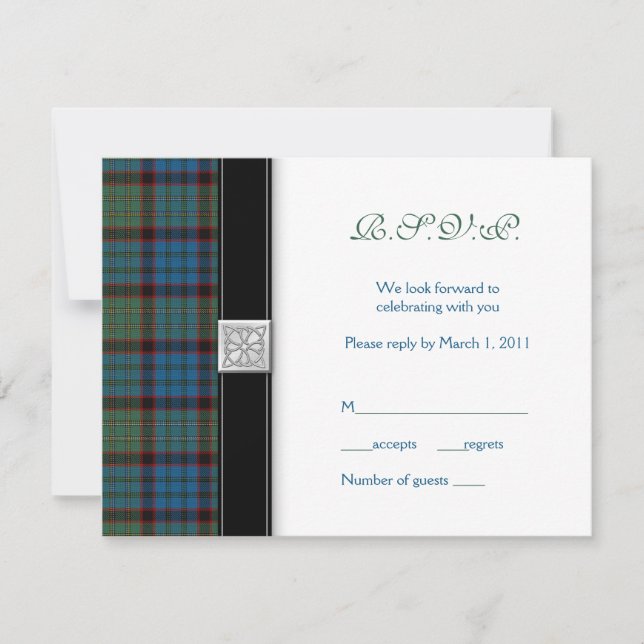 MacNicol Hunting Tartan Celtic Response Card (Front)