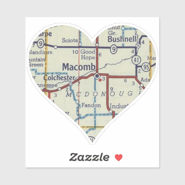 Macomb Illinois Vintage Map (Sheet)