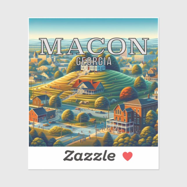 Macon Georgia 3 Inch Vinyl Sticker (Sheet)