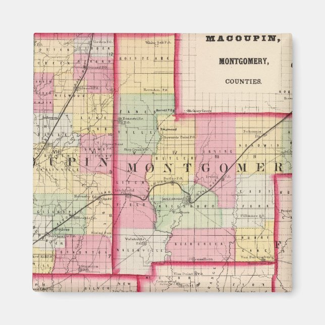 Macoupin, Montgomery counties Magnet (Front)