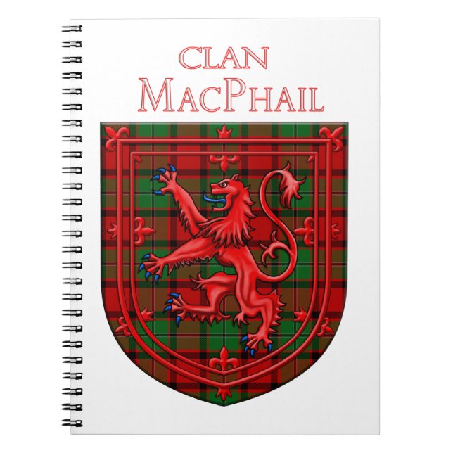 MacPhail Tartan Scottish Plaid Lion Rampant Notebook (Front)
