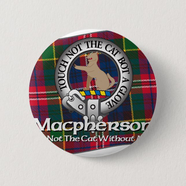 Macpherson Clan 2 Inch Round Button (Front)