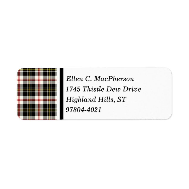 MacPherson Clan Black and White Scottish Tartan (Front)