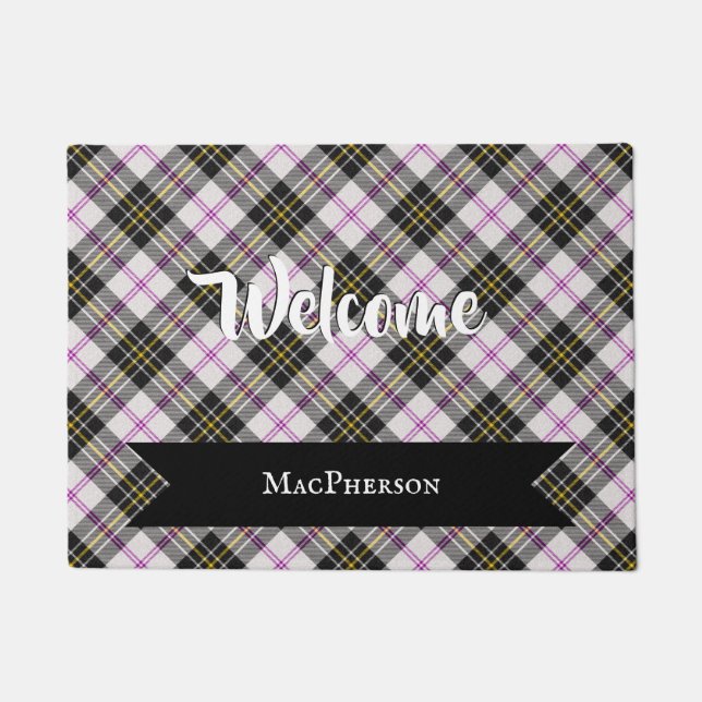 MacPherson Clan Scottish Tartan Plaid Pattern Doormat (Front)