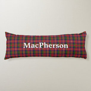 MacPherson Clan Tartan Plaid Body Pillow