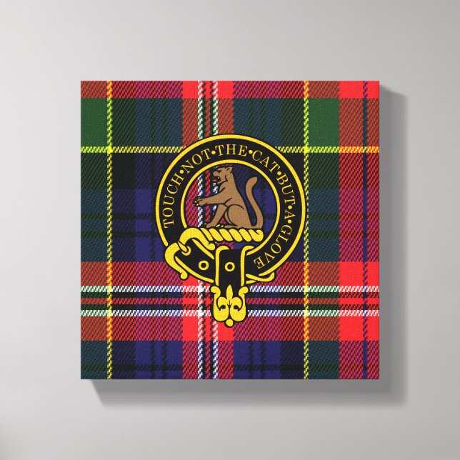 Macpherson Scottish Crest and Tartan Canvas print (Front)