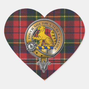 MacPherson Tartan & Badge Heart Sticker