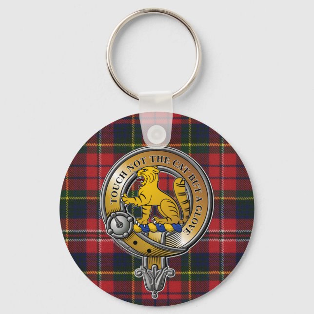 MacPherson Tartan & Badge Keychain (Front)