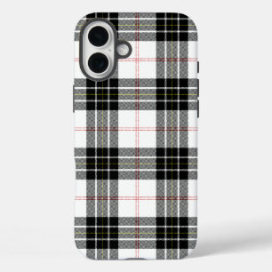 MacPherson tartan black white plaid iPhone 16 Plus Case