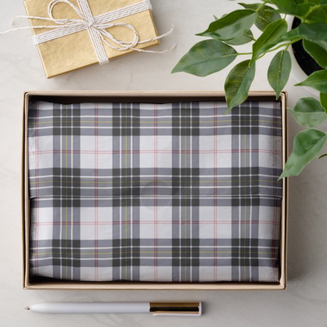MacPherson tartan black white plaid Tissue Paper (Gift)