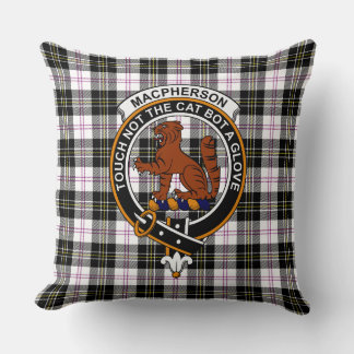 MacPherson Tartan, Clan Badge and Motto Pillow