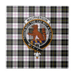 MacPherson Tartan, Clan Badge and Motto Tile<br><div class="desc">MacPherson official tartan,  clad badge and motto.</div>