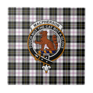 MacPherson Tartan, Clan Badge and Motto Tile