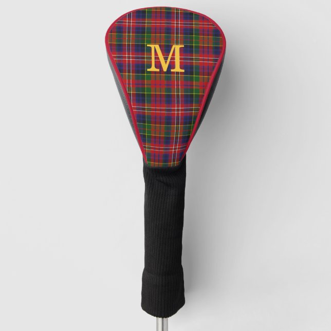 MacPherson Tartan Plaid Monogrammed Driver Cover (Front)