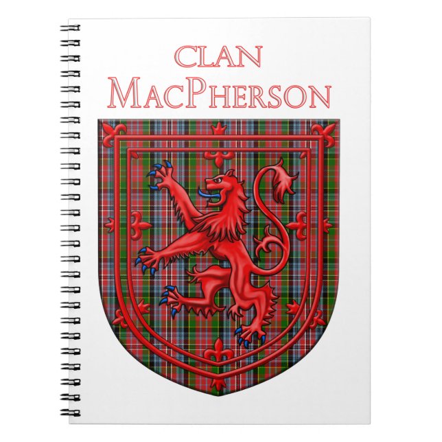 MacPherson Tartan Scottish Plaid Lion Rampant Notebook (Front)