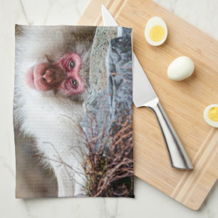 Macque Monkey, Enjoying the Good Life Kitchen Towel