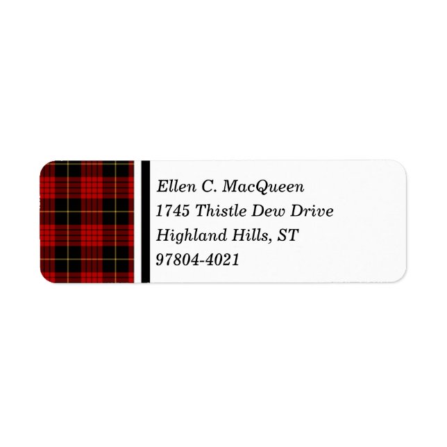 MacQueen Clan Tartan écossais noir et rouge (Devant)