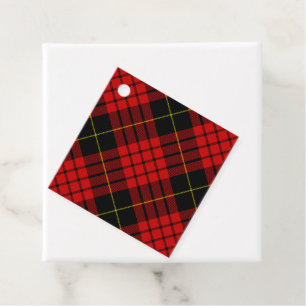 MacQueen Tartan Red and Black Plaid Favour Tags