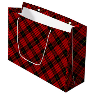 MacQueen Tartan Red and Black Plaid Large Gift Bag
