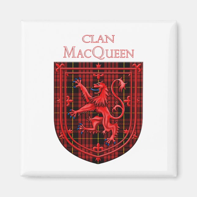 MacQueen Tartan Scottish Plaid Lion Rampant Magnet (Front)