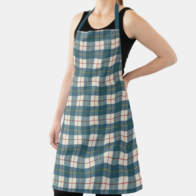 MacRae Conchra Modern Original Scottish Tartan Apron (Insitu)