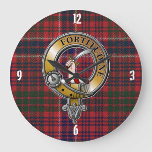 MacRae Tartan & Badge Large Clock