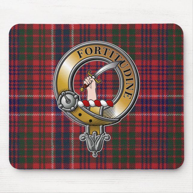MacRae Tartan & Badge Mouse Pad (Front)