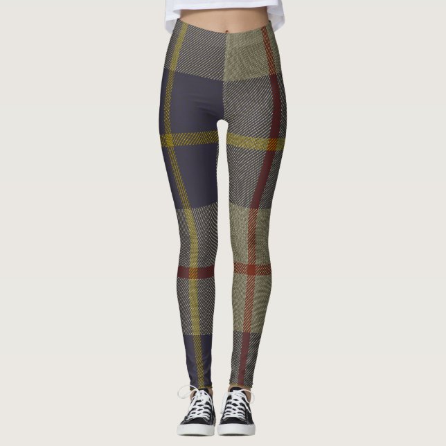 MacRae Tartan Clan Plaid Leggings (Front)