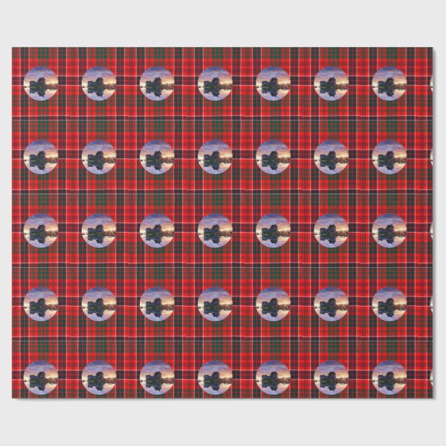 MacRae Tartan Eilean Donan Castle Wrapping Paper (Flat)