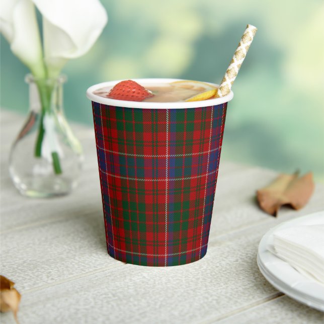 MacRae Tartan Plaid Paper Cups (Insitu)