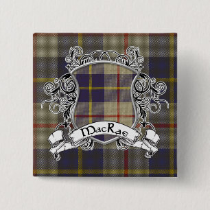 MacRae Tartan Shield 2 Inch Square Button